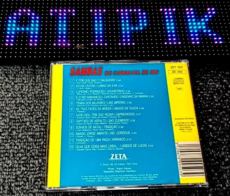 🎉 Cd Sambas Do Carnaval Do Rio - 1988 Edição Zeta Especial Brasil 🌴 – photo 2